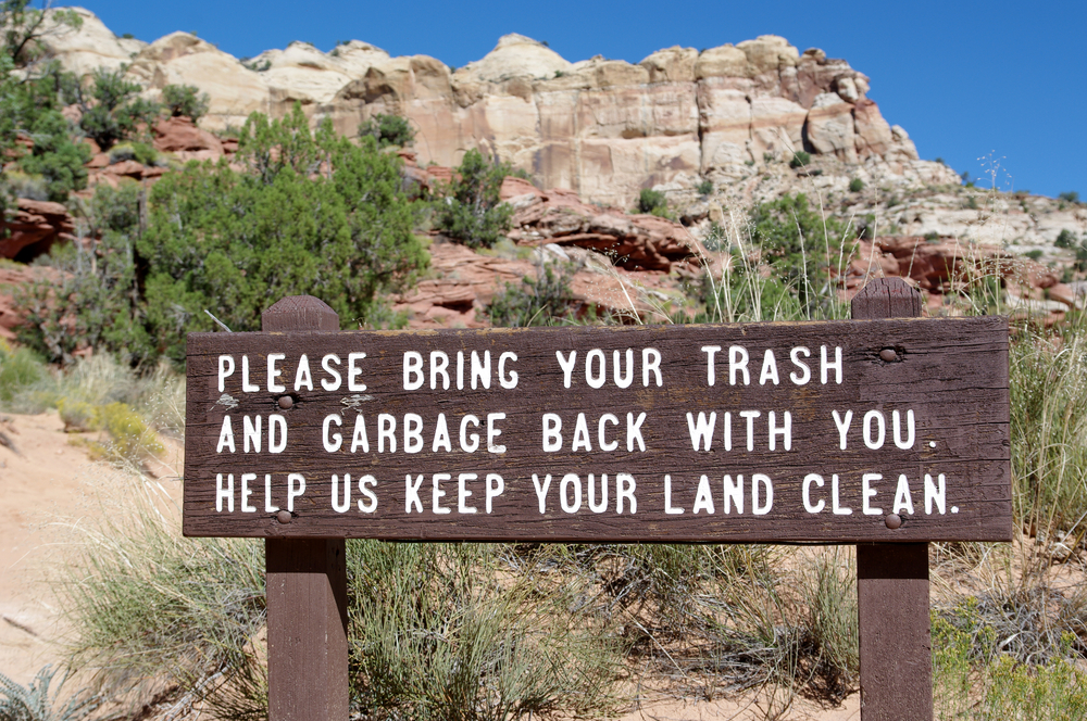take trash with you after a hike